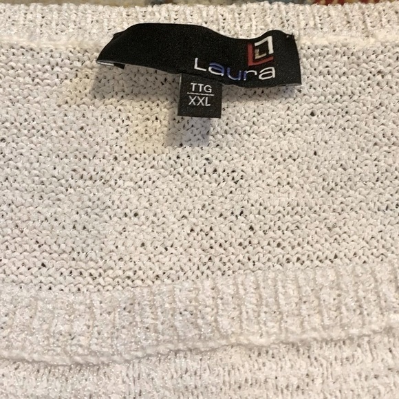 Black and White Short Sleeve Sleeve Knit Sweater - Picture 4 of 15